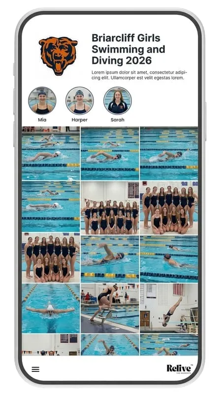Phone showing the shared team album