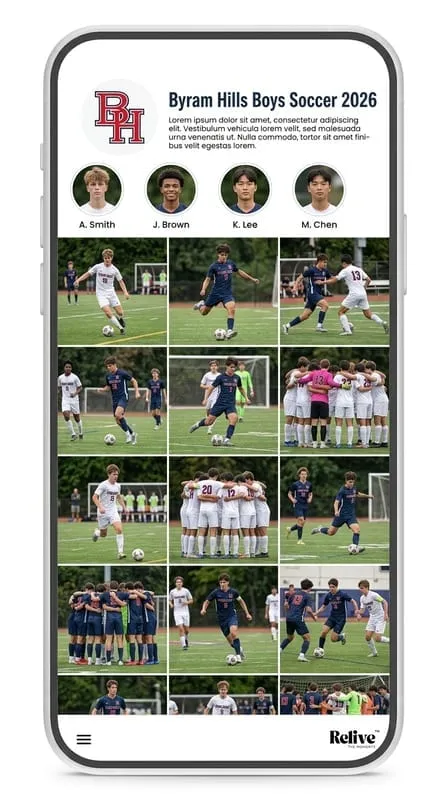 Phone showing the shared team album