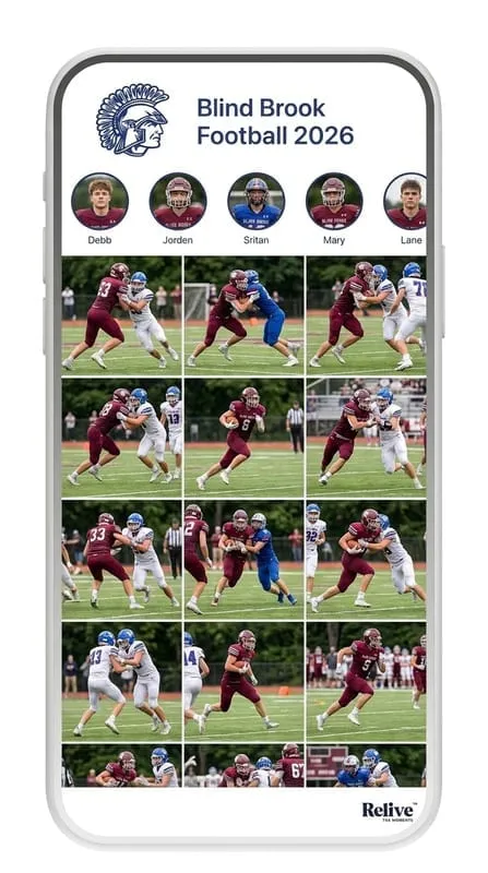 Phone showing the shared team album