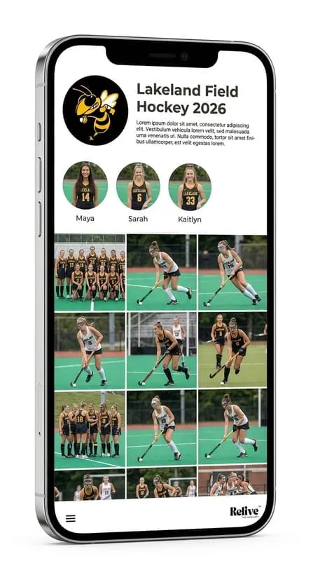 Phone showing the shared team album
