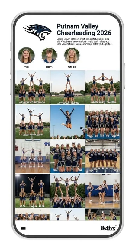 Phone showing the shared team album
