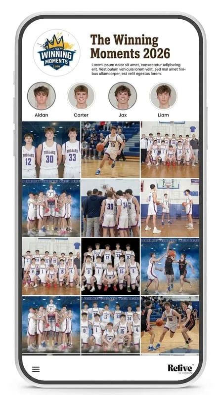 Phone showing the shared team album