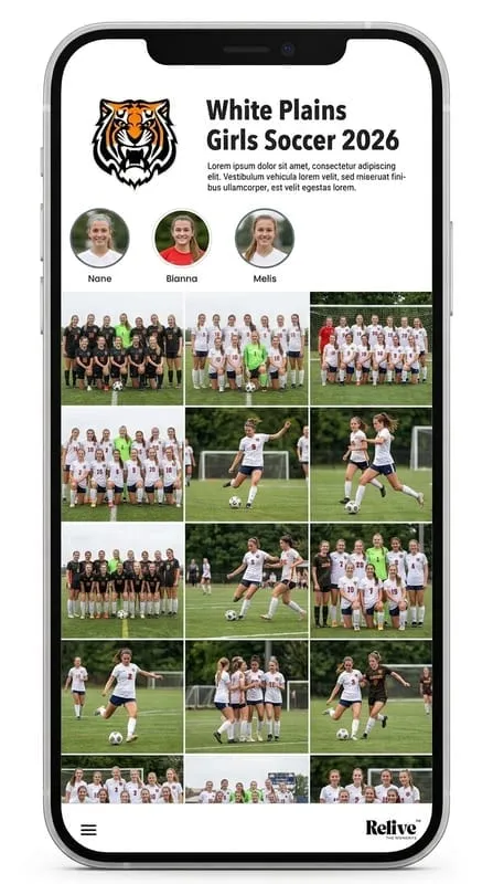 Phone showing the shared team album